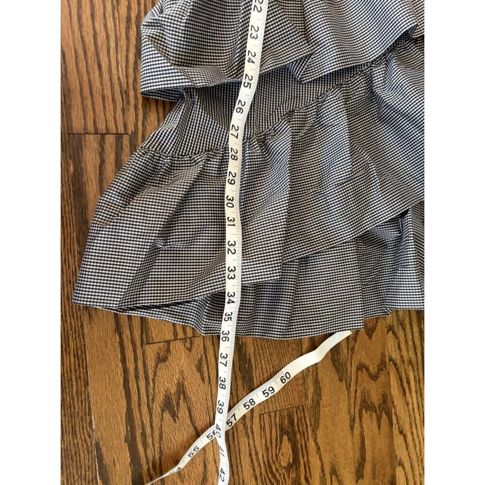 Chelsea28 Nordstrom New Black White Gingham Ruffle Tiered Skirt Midi Size Medium - Picture 9 of 10
